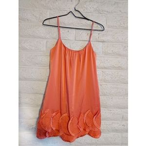 BCBG MAXAZRIA | orange fan dress satin & silk